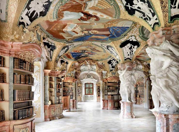 BIBLIOTHEK DER BENEDIKTINERABTEI, METTEN, GERMANY